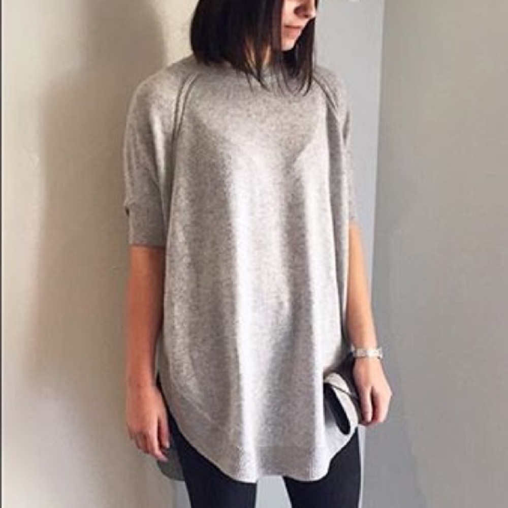 Light Grey Side Slit Sweater
